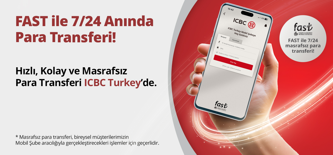 Mobil/İnternet Şube ile 7/24 Para Transferi: FAST